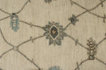 8x12 Ivory and Gray Turkish Oushak Rug