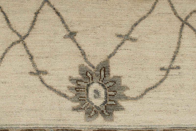 8x12 Ivory and Gray Turkish Oushak Rug