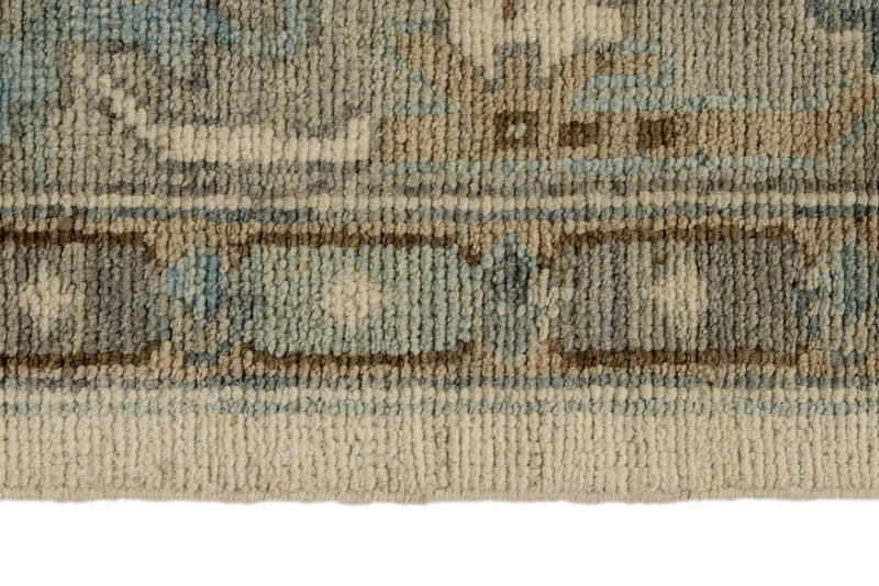 8x12 Ivory and Gray Turkish Oushak Rug