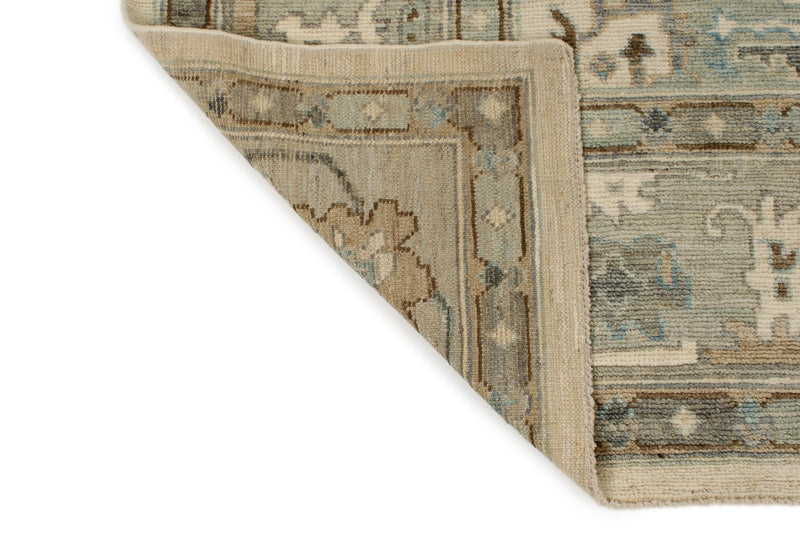 8x12 Ivory and Gray Turkish Oushak Rug