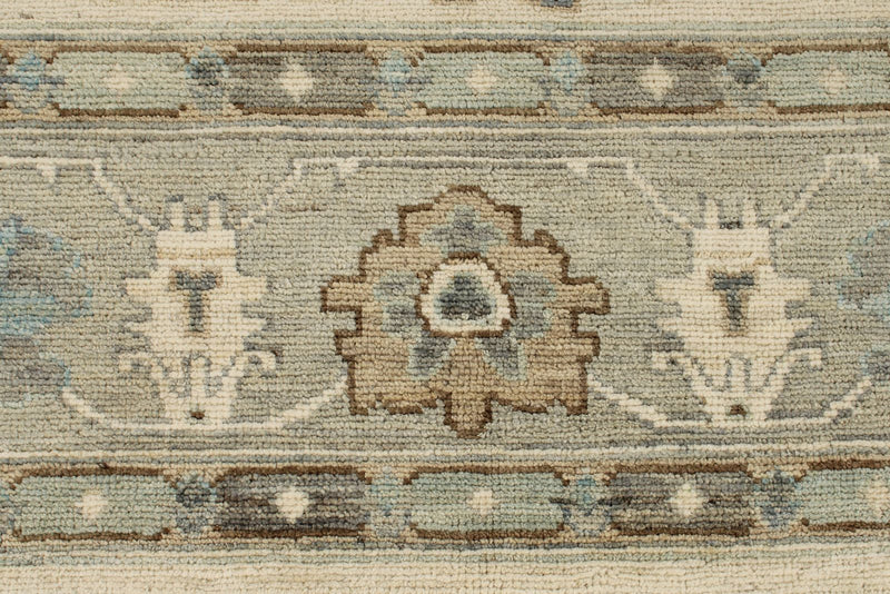 8x12 Ivory and Gray Turkish Oushak Rug