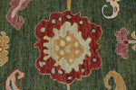9x12 Green and Multicolor Turkish Oushak Rug