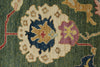 9x12 Green and Multicolor Turkish Oushak Rug