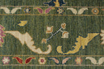 9x12 Green and Multicolor Turkish Oushak Rug