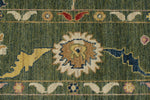 9x12 Green and Multicolor Turkish Oushak Rug