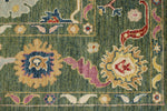 9x12 Green and Multicolor Turkish Oushak Rug