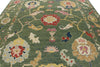9x12 Green and Multicolor Turkish Oushak Rug