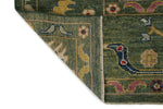 9x12 Green and Multicolor Turkish Oushak Rug