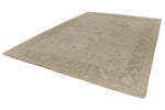 10x14 Ivory and Brown Turkish Oushak Rug