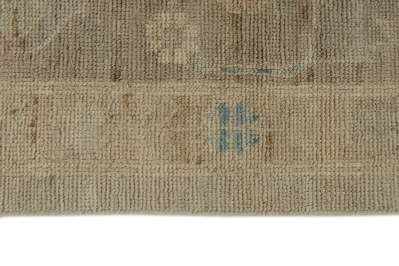 10x14 Ivory and Brown Turkish Oushak Rug