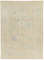 9x13 Beige and Ivory Turkish Oushak Rug