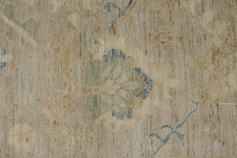 9x13 Beige and Ivory Turkish Oushak Rug