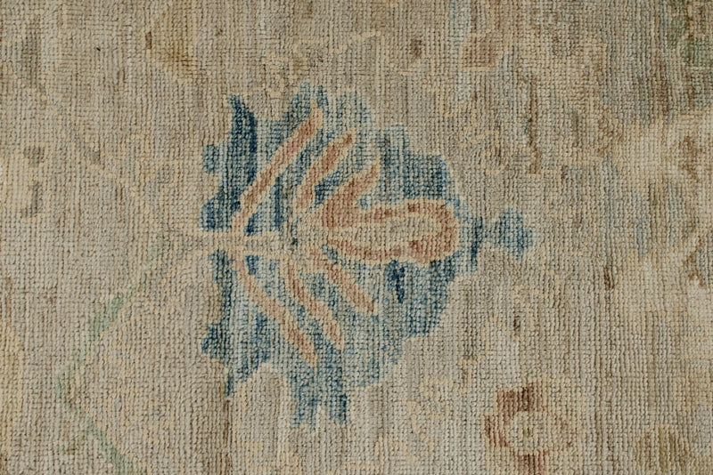 9x13 Beige and Ivory Turkish Oushak Rug