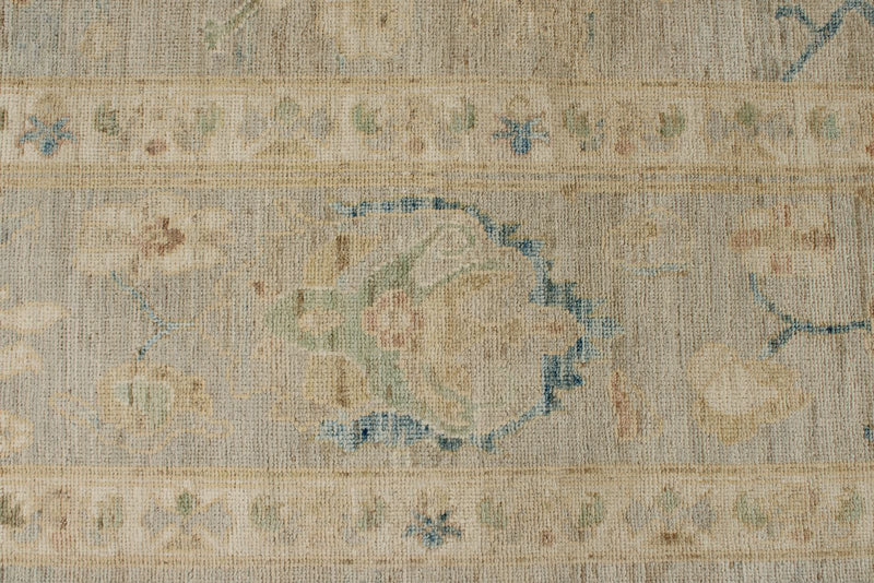 9x13 Beige and Ivory Turkish Oushak Rug