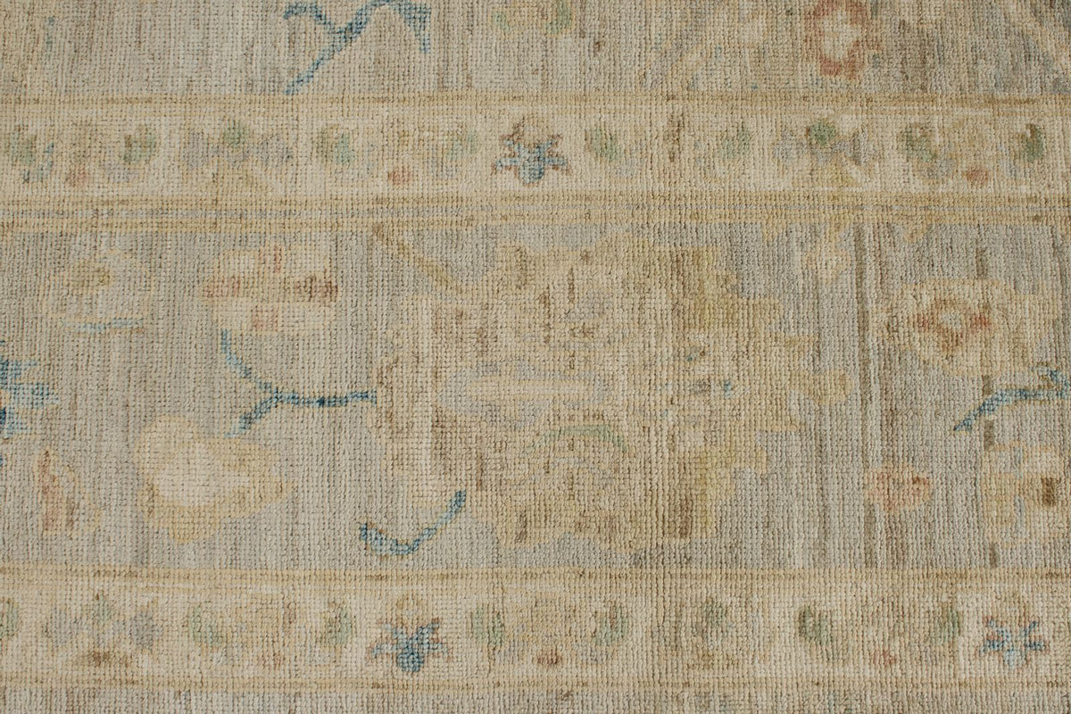9x13 Beige and Ivory Turkish Oushak Rug