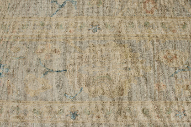 9x13 Beige and Ivory Turkish Oushak Rug