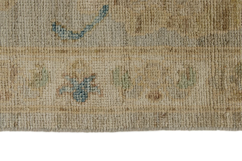 9x13 Beige and Ivory Turkish Oushak Rug