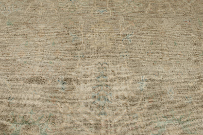 9x13 Brown and Brown Turkish Oushak Rug