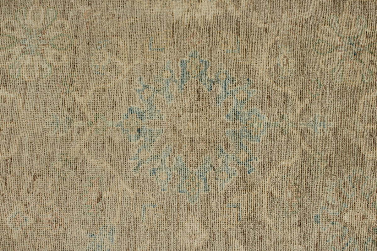 9x13 Brown and Brown Turkish Oushak Rug