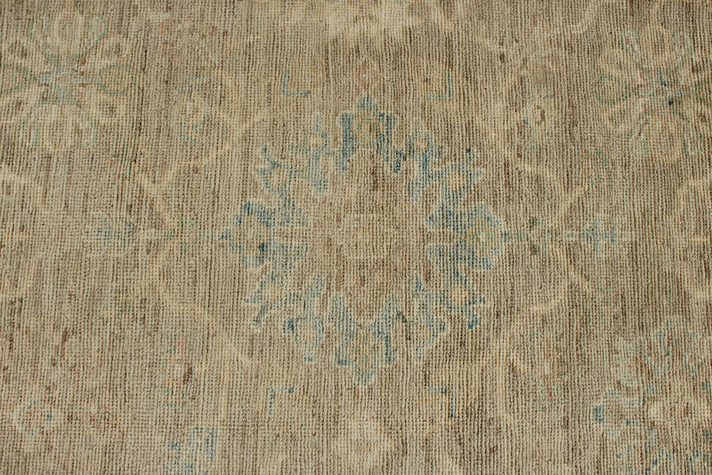 9x13 Brown and Brown Turkish Oushak Rug
