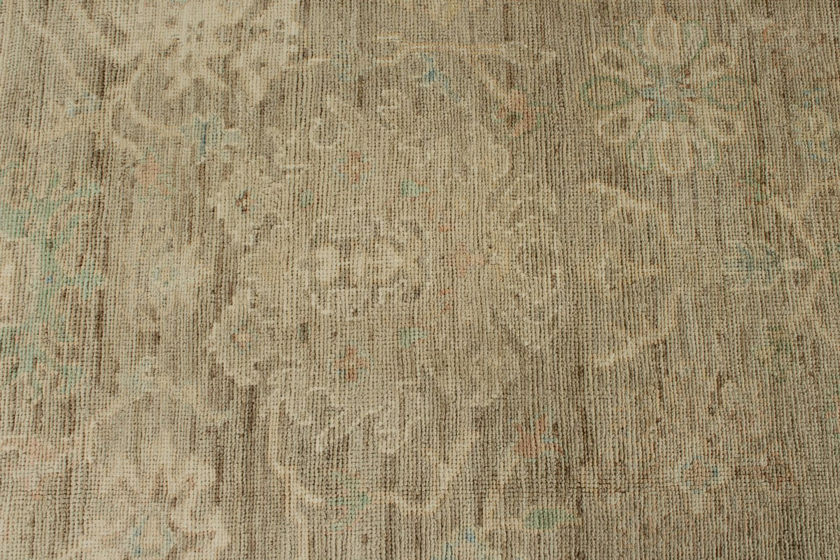9x13 Brown and Brown Turkish Oushak Rug