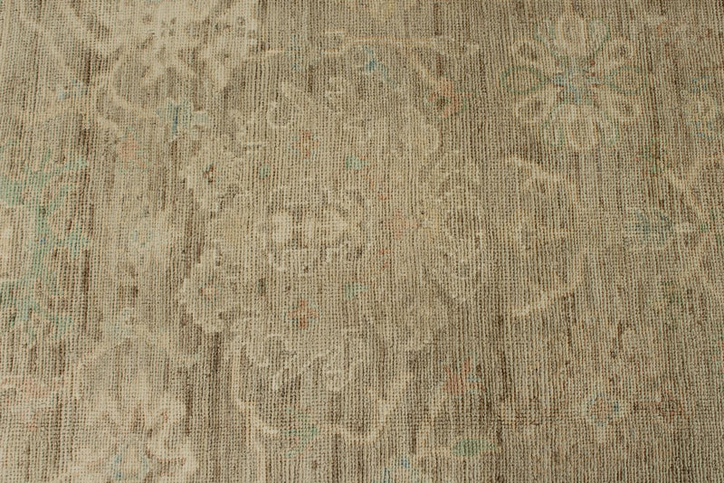 9x13 Brown and Brown Turkish Oushak Rug
