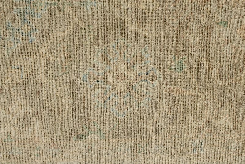 9x13 Brown and Brown Turkish Oushak Rug
