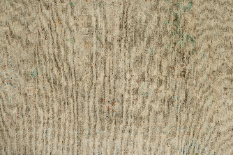 9x13 Brown and Brown Turkish Oushak Rug