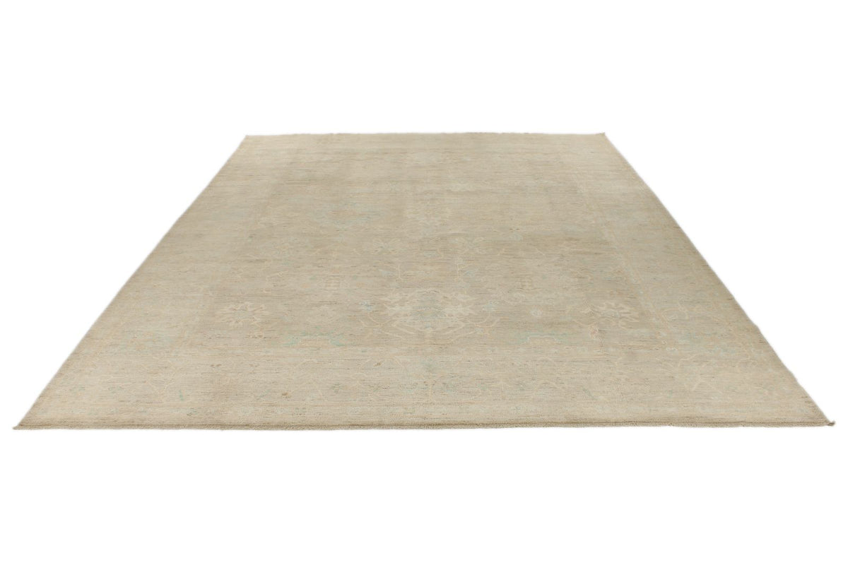 9x13 Brown and Brown Turkish Oushak Rug