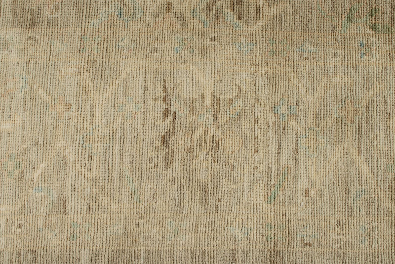 9x13 Brown and Brown Turkish Oushak Rug