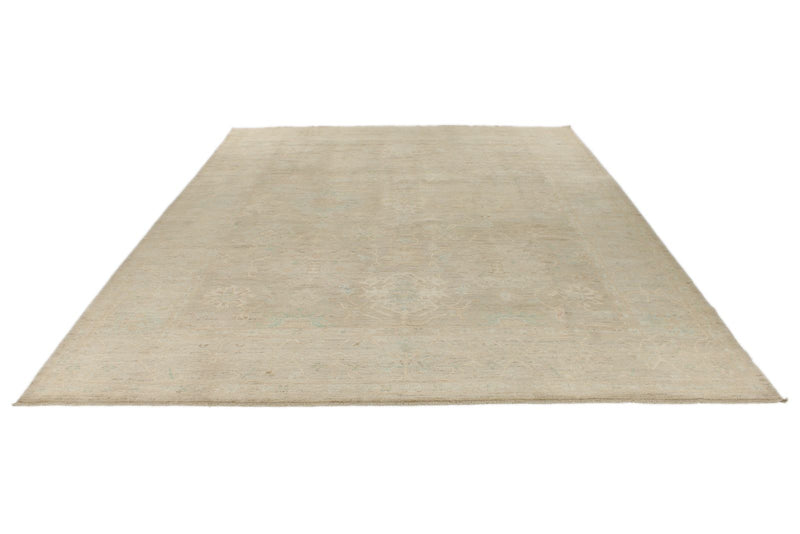9x13 Brown and Brown Turkish Oushak Rug