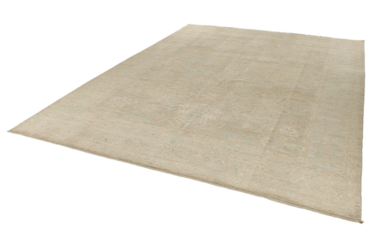 9x13 Brown and Brown Turkish Oushak Rug