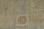 9x12 Light Gray and Light Brown Turkish Oushak Rug