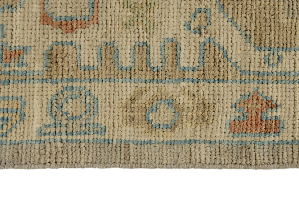 9x12 Light Gray and Light Brown Turkish Oushak Rug