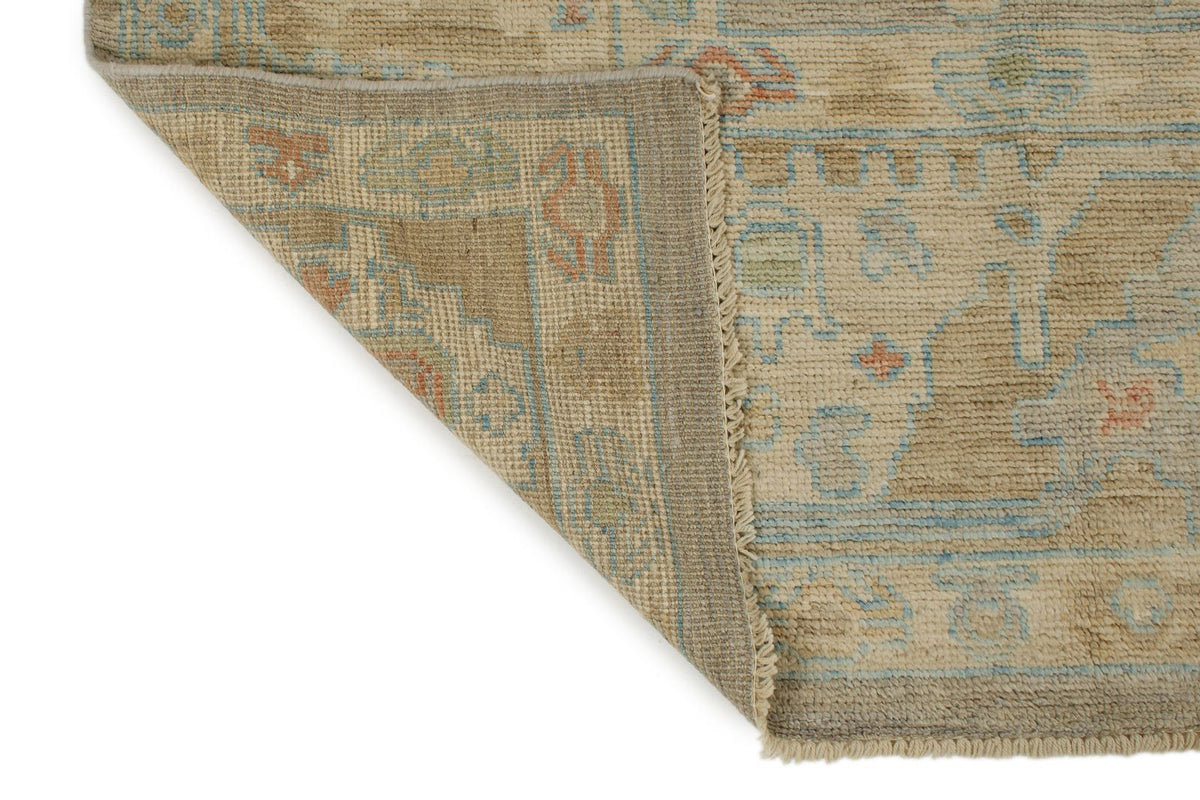 9x12 Light Gray and Light Brown Turkish Oushak Rug
