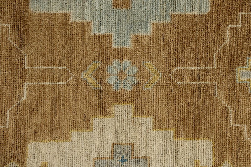 9x12 Camel and Ivory Turkish Oushak Rug