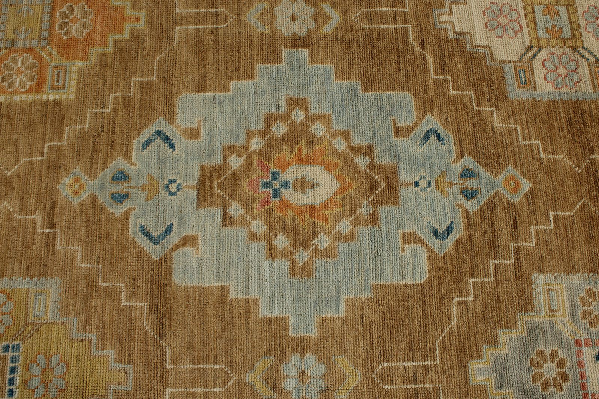 9x12 Camel and Ivory Turkish Oushak Rug