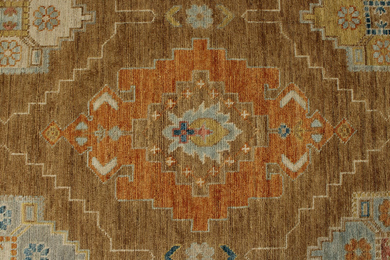 9x12 Camel and Ivory Turkish Oushak Rug