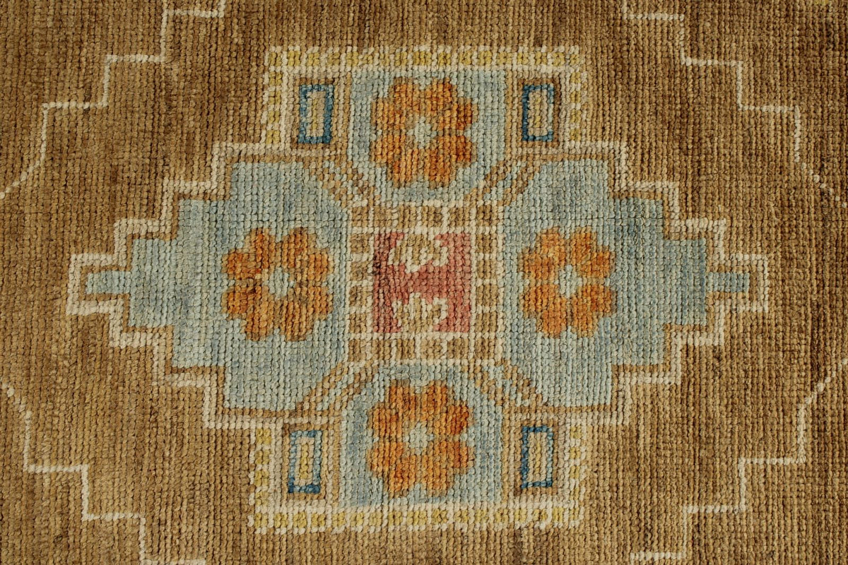 9x12 Camel and Ivory Turkish Oushak Rug
