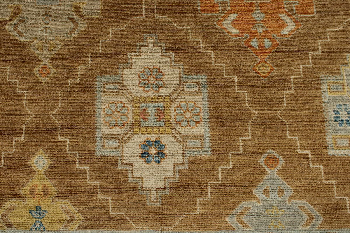 9x12 Camel and Ivory Turkish Oushak Rug