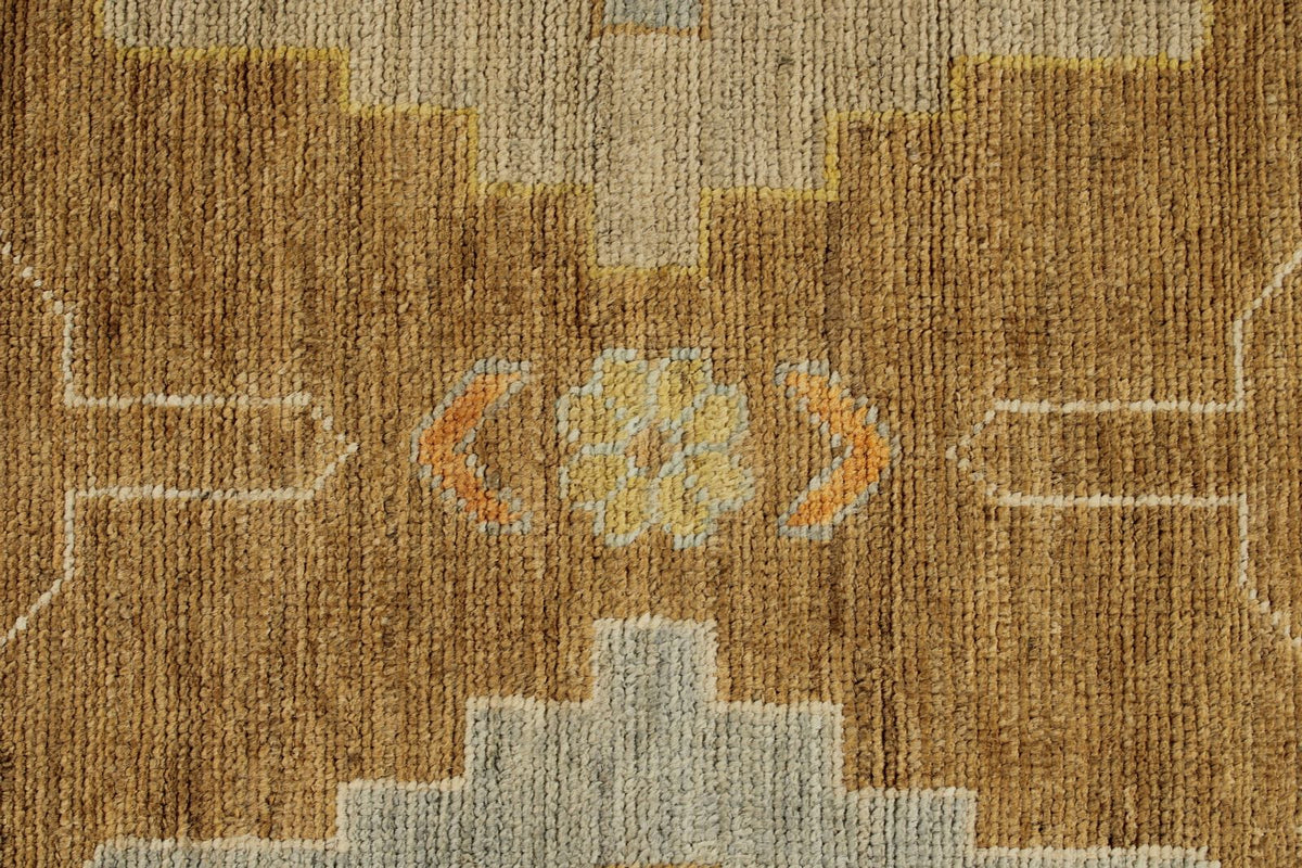 9x12 Camel and Ivory Turkish Oushak Rug