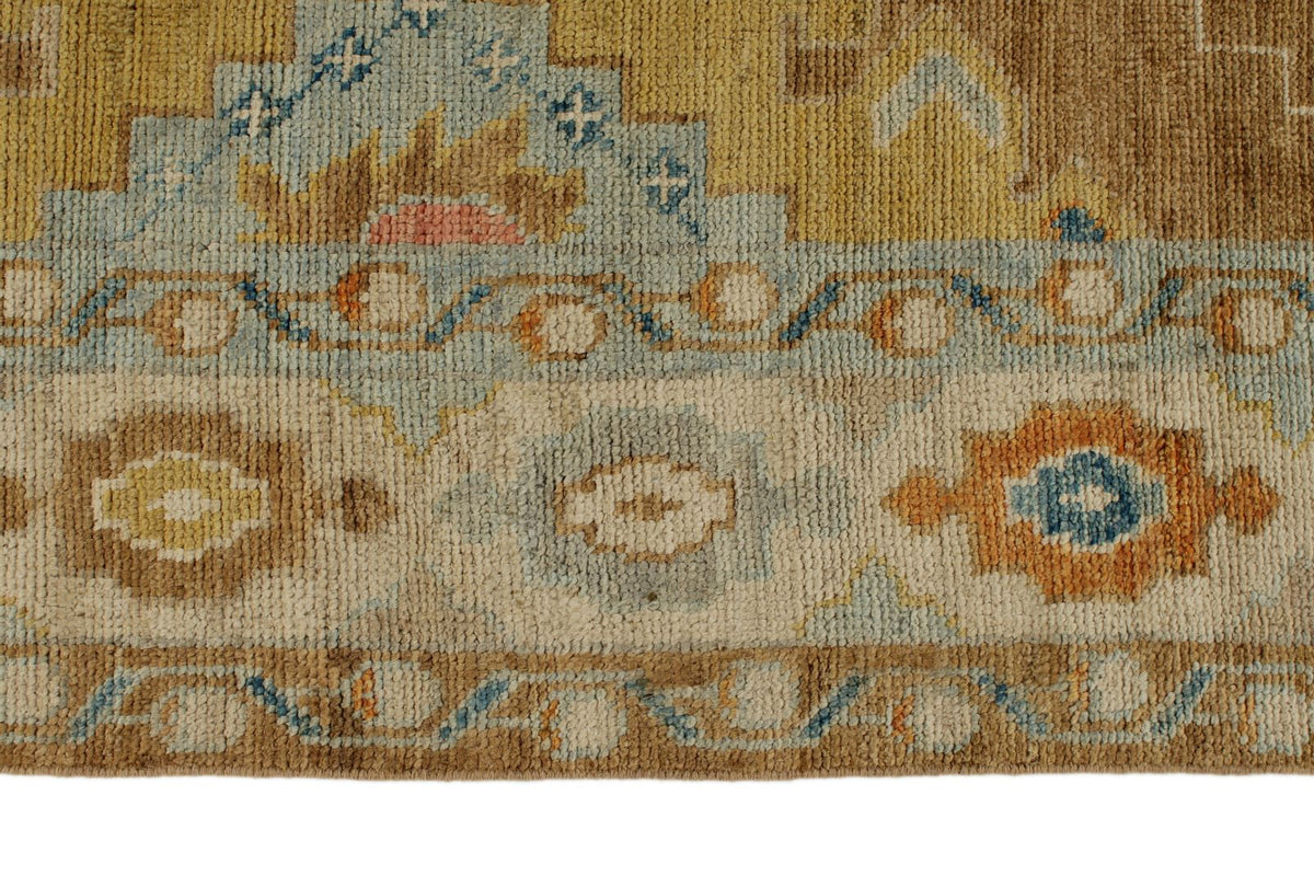 9x12 Camel and Ivory Turkish Oushak Rug