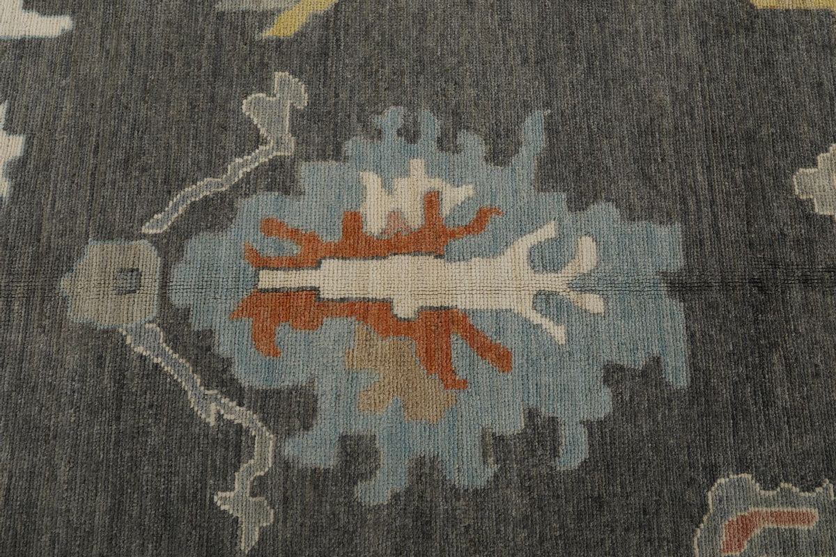 10x14 Gray and Beige Turkish Oushak Rug