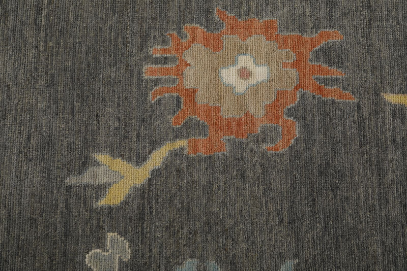 10x14 Gray and Beige Turkish Oushak Rug