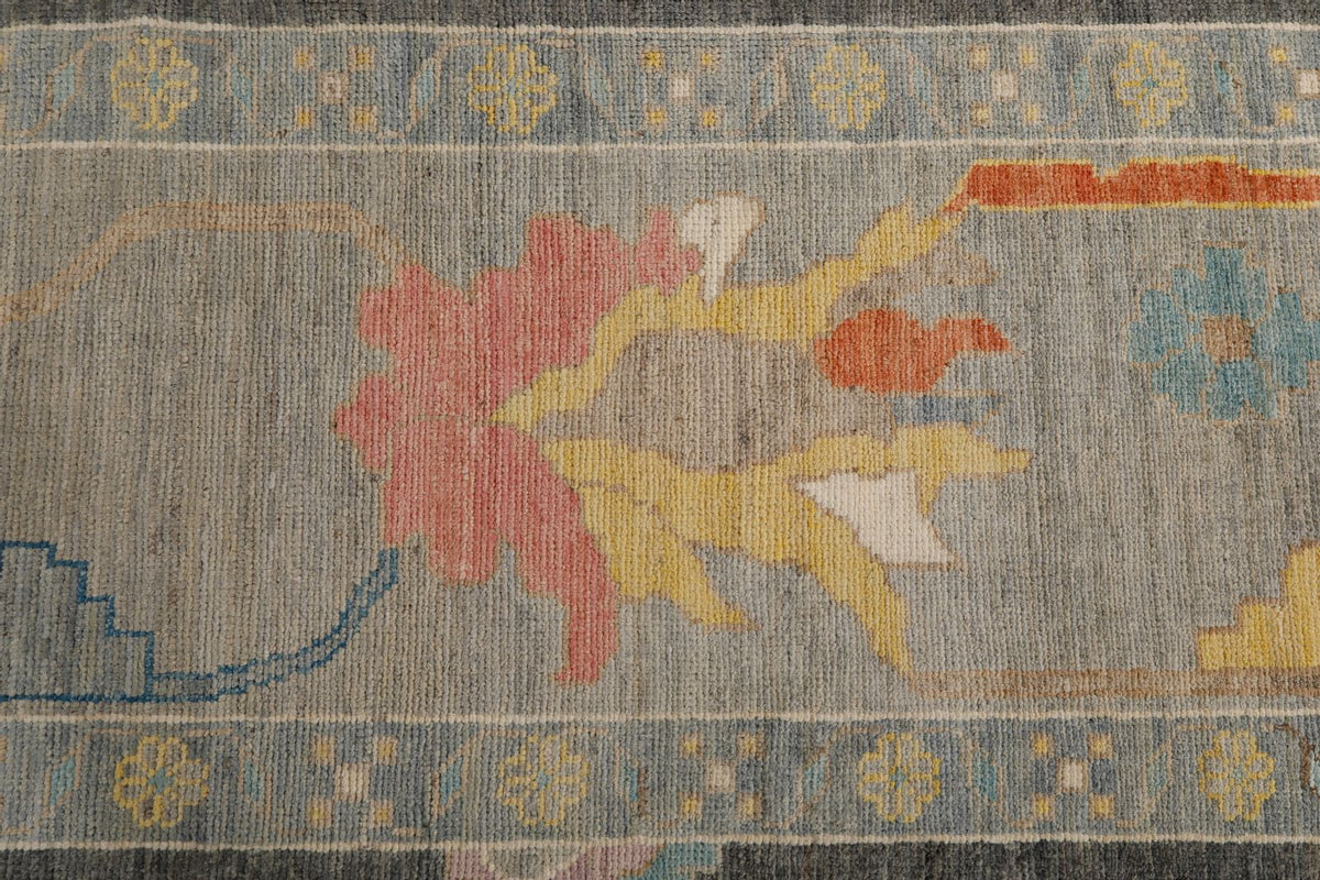 10x14 Gray and Beige Turkish Oushak Rug