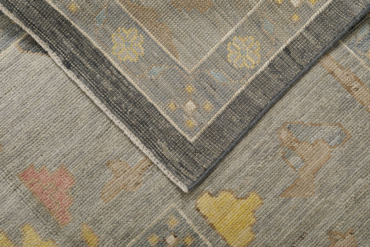 10x14 Gray and Beige Turkish Oushak Rug