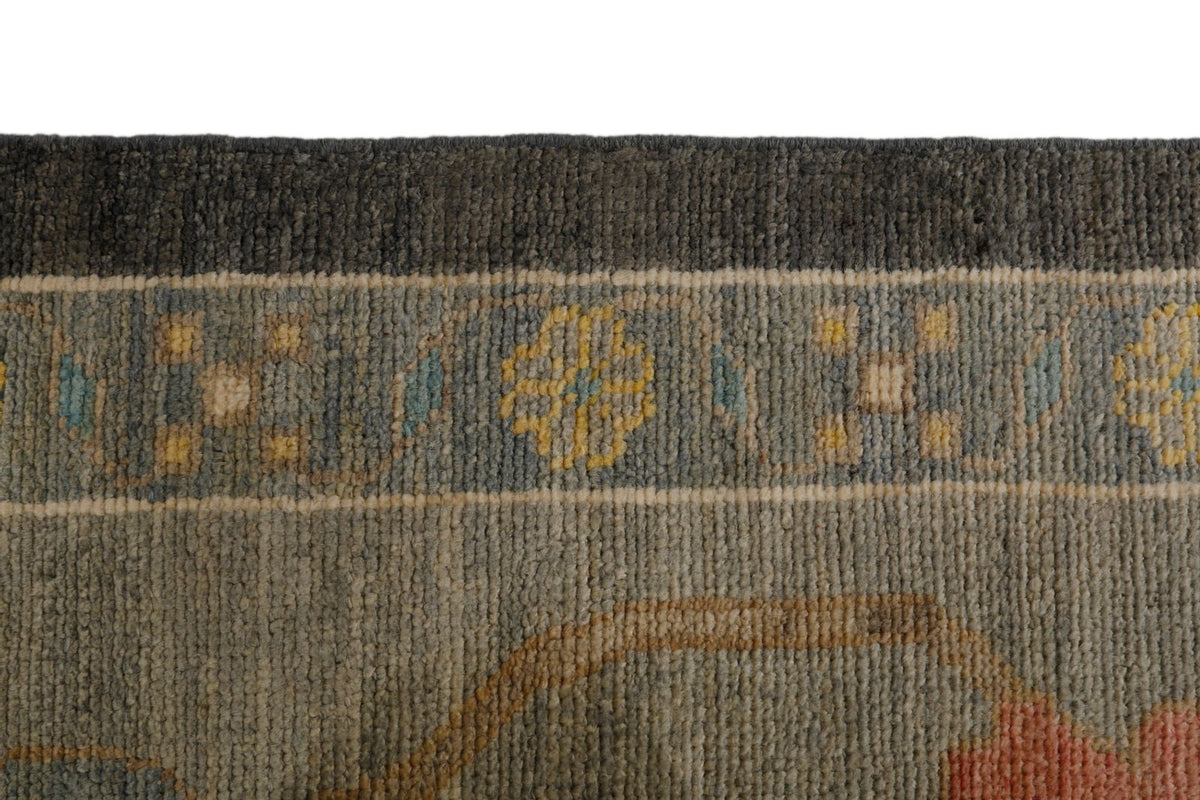 10x14 Gray and Beige Turkish Oushak Rug