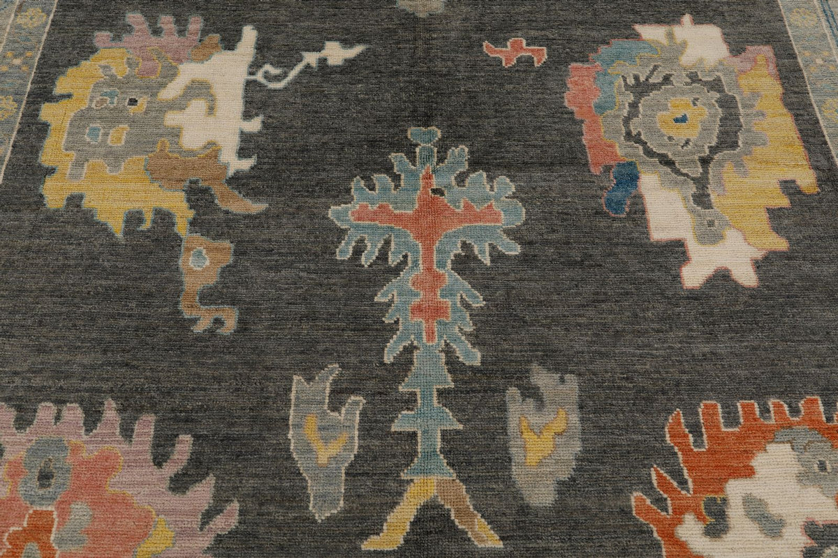 10x14 Gray and Beige Turkish Oushak Rug