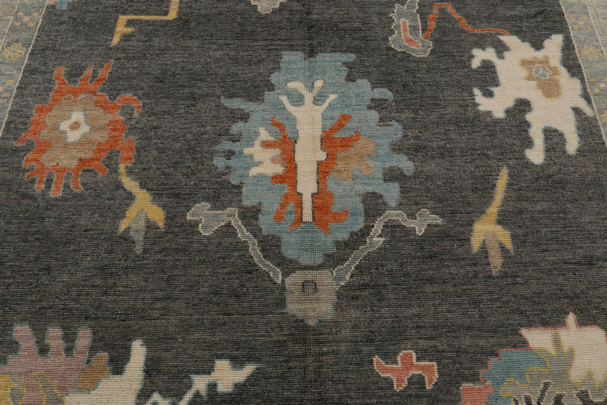 10x14 Gray and Beige Turkish Oushak Rug