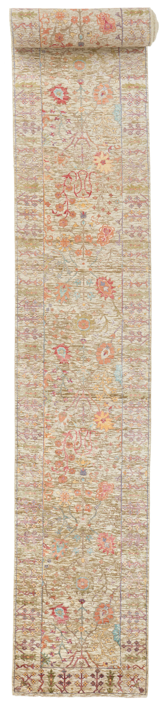3x26 Ivory and Multicolor Modern Contemporary Runner